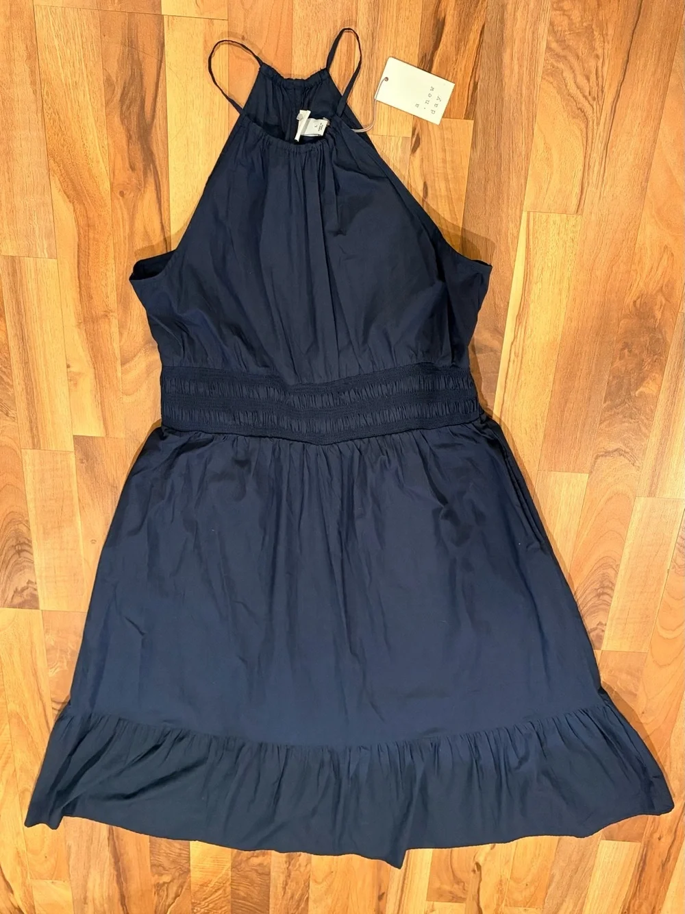 A NEW DAY ,Navy Halter Maxi Dress with Smocked Waist - Picture 3 of 5